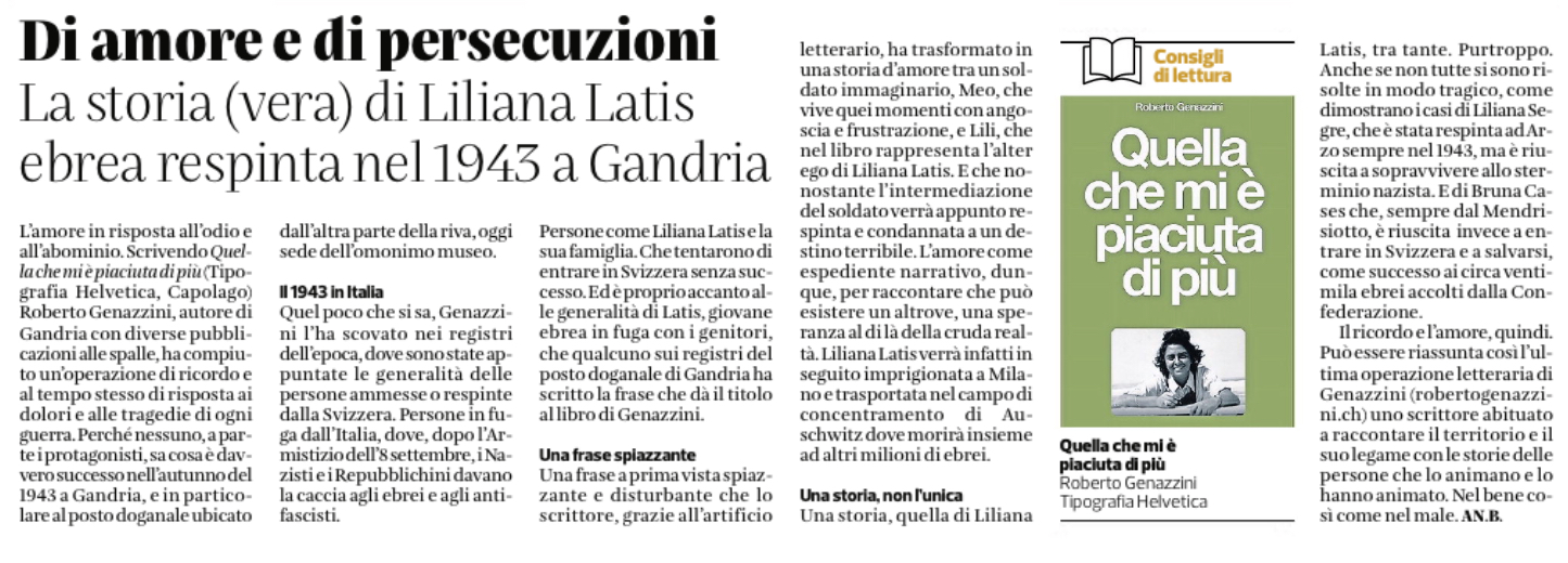 Vetrina Rivista di Lugano - Recensione 14 aprile 2023