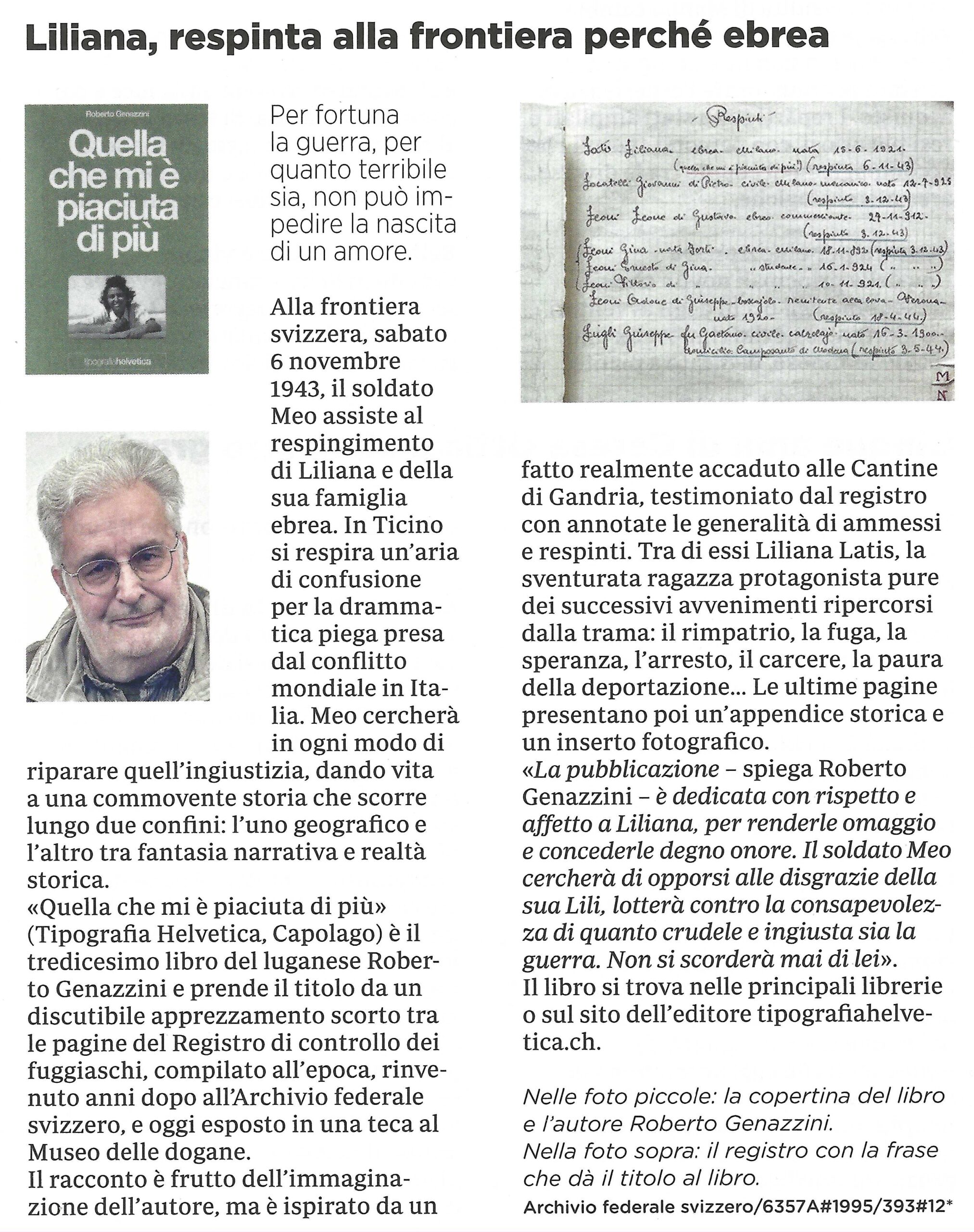 Vetrina Rivista di Lugano - Recensione 14 aprile 2023